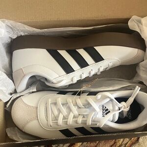 Adidas VL Court 3.0 K White and Black Sneakers